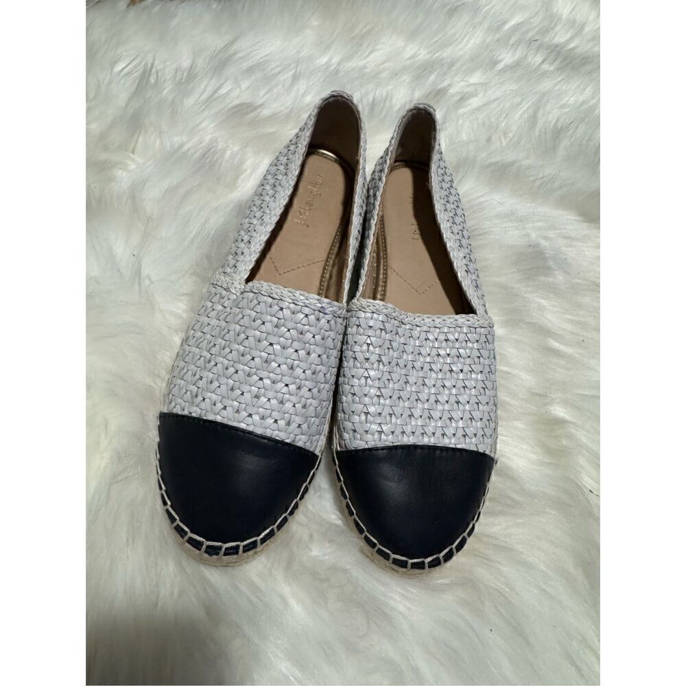 J.mclaughlin Redding 2 basket weave woven black white loafers 9M